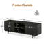 Meuble télé noir Mid-Century, rangement pour téléviseur de 75 po