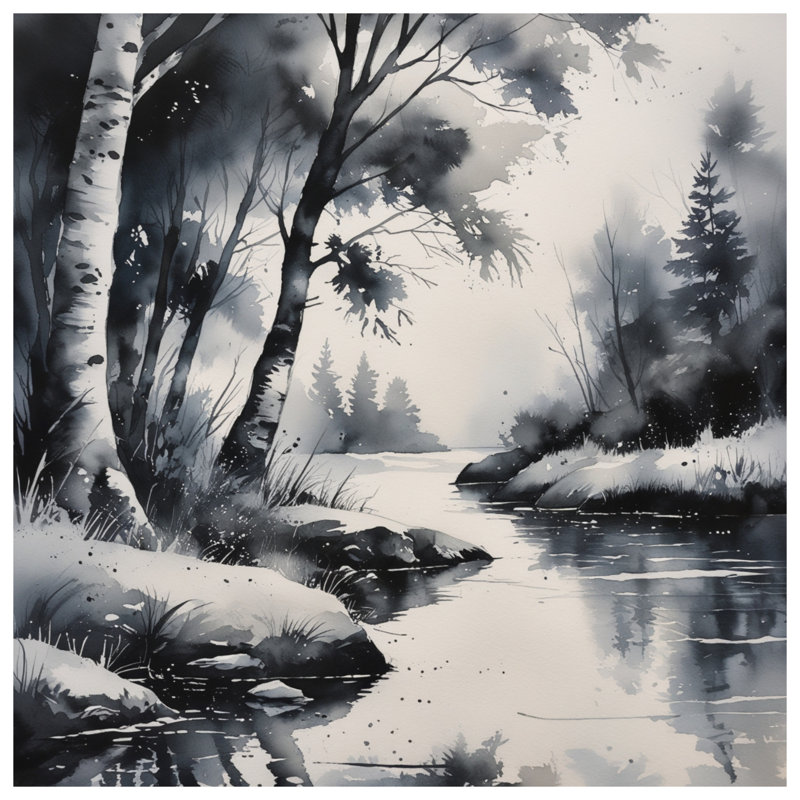 Rideaux de douche Monochromes Forest River, L 70 po x H 93 po