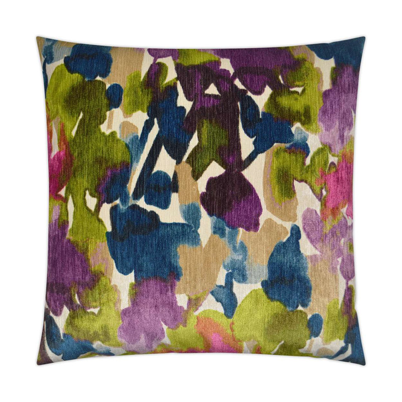 Aquarelle Square Pillow Cover & Insert, 24"H x 24"W, Multi Abstract