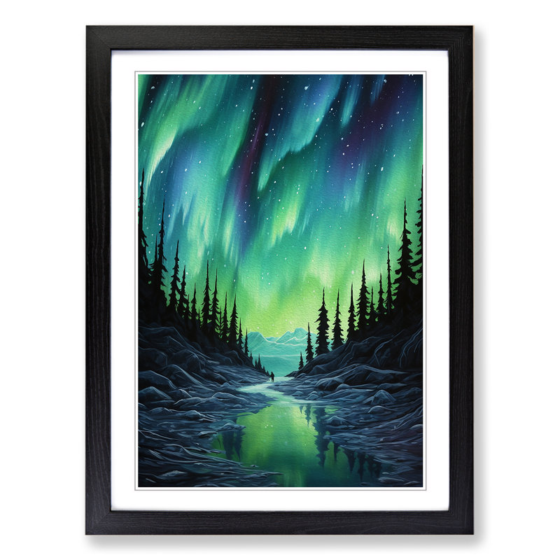 Single Picture Frame Print on Wood, Black Framed, 46cm H x 34cm W