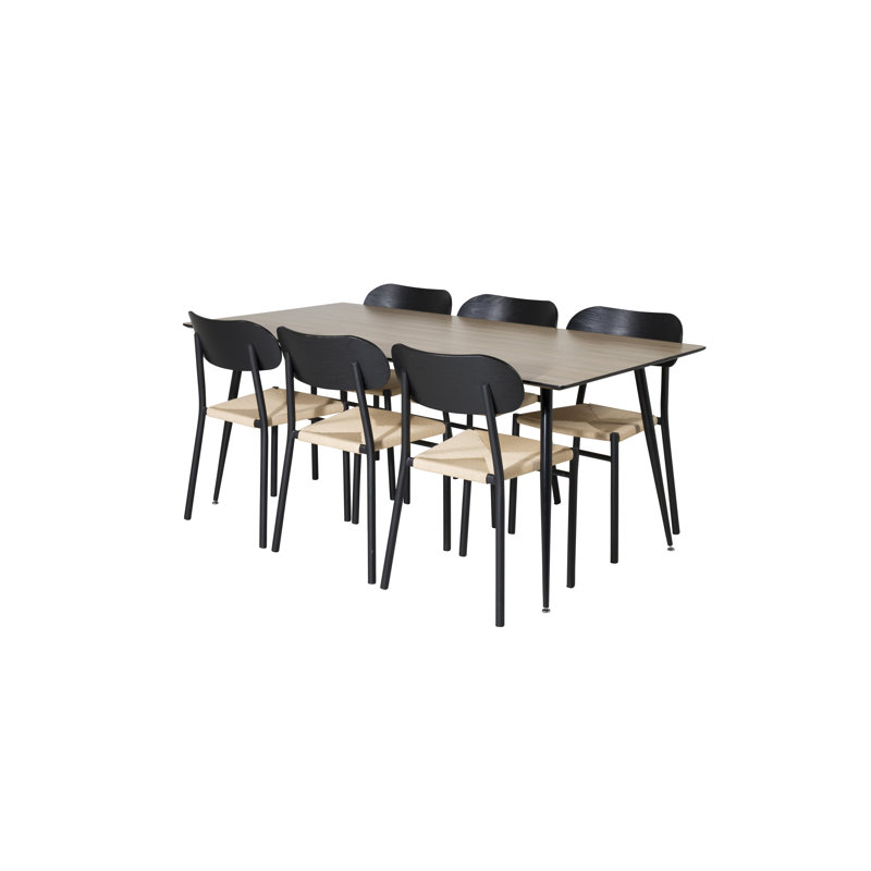 Bowles 6 - Person Dining Set, Beige, Nature
