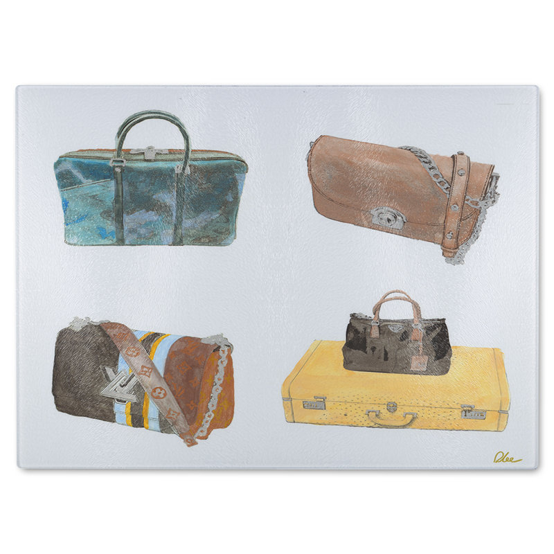 Handbag Collage Glass Chopping Board