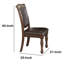  Traditional Brown Side Chair with Faux Leather Upholstery (Set of 2)