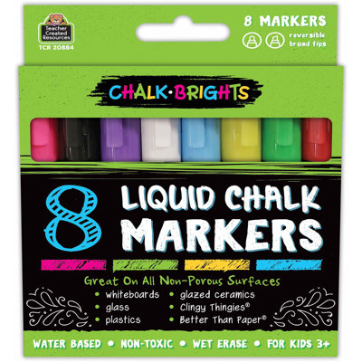 Teacher créé ressources marqueurs craie liquide Chalk Brights, 8 par paquet, 2 paquets