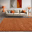 Berthamae Geometric Handmade Hand Tufted Orange Area Rug-788690807