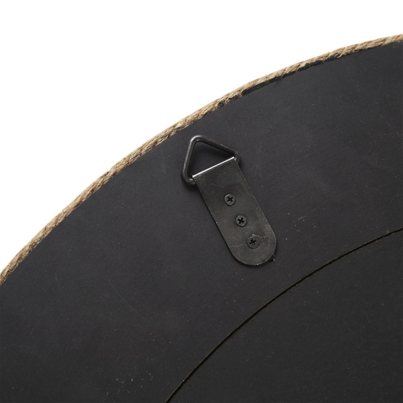 Miroir d'intérieur texturé en corde de jute naturelle de 26 po