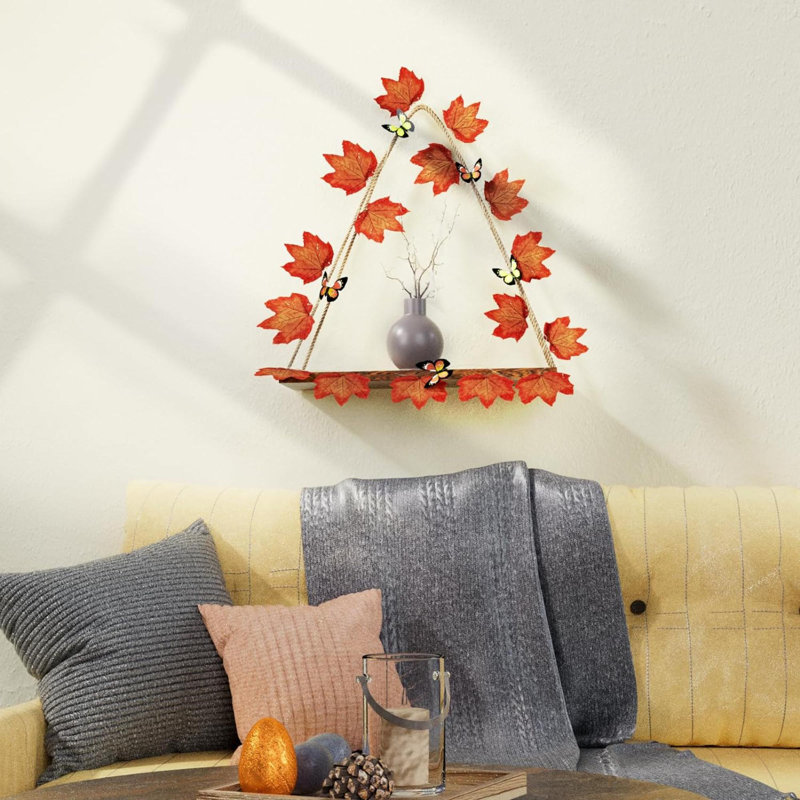 Jianni 2 Piece Triangle Wood Floating Shelf