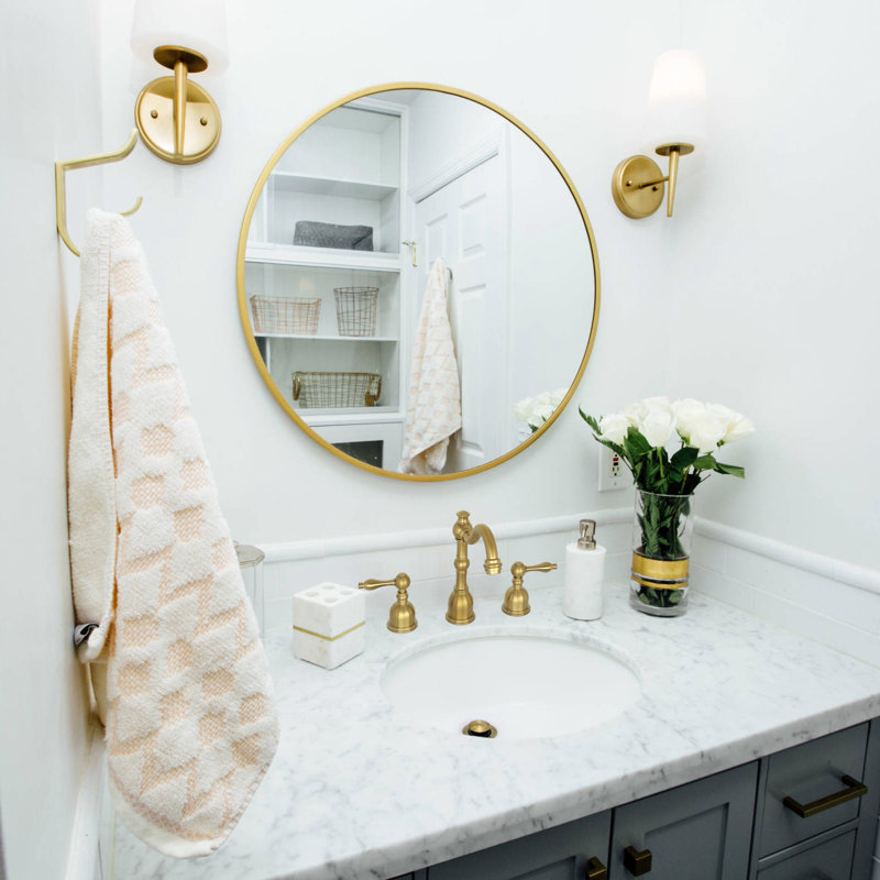 Widespread 2-handle Bathroom Faucet, Brushed Gold