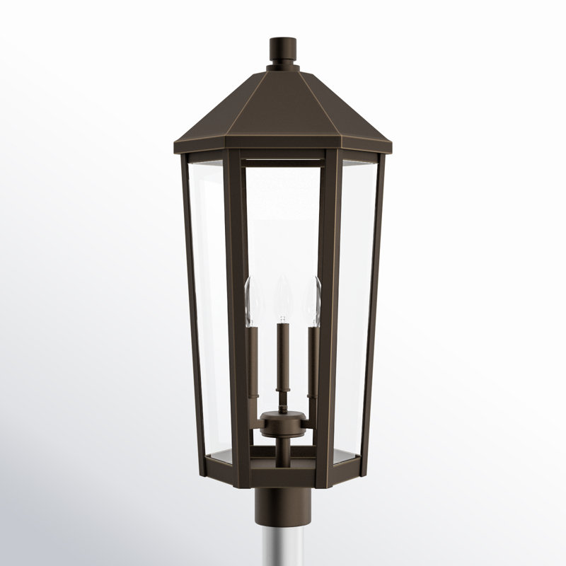 Tête de lanterne câblée à 1 lumière de 27,25 po Marcotte, Bronze huilé