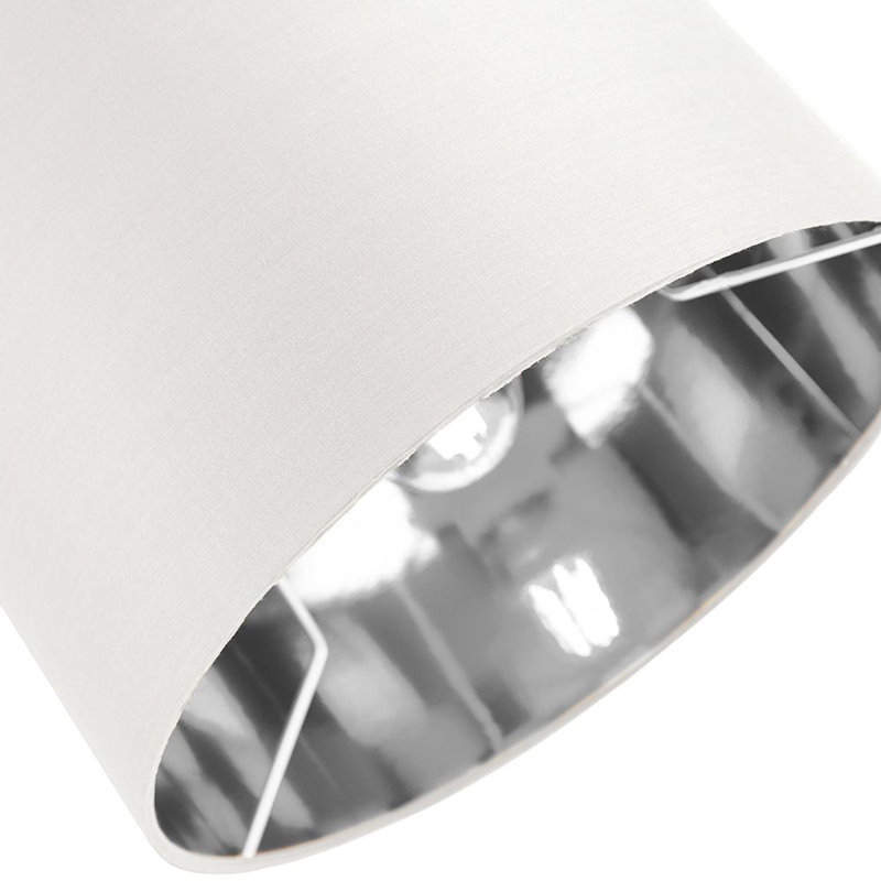 Contemporary Cotton Lamp/Light Shade with Shiny Paper Inner, White, 20cm H x 30cm W x  30cm D