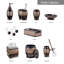 Ensemble complet d'accessoires de salle de bain brun - 4 pièces Accessoires de salle de bain, ensemble d'accessoires de salle de bain de luxe - distributeur de savon, porte-savon, porte-gobelet et porte-brosse à dents