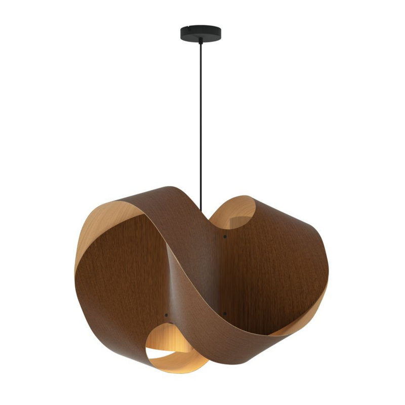 Luminaire suspendu Elvira 70 - wengé, H 20,5 po x l 27,5 po x P 27,5 po, Wengé / frêne