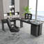 Bureau de direction en L avec classeur à 3 tiroirs, grand bureau d'ordinateur pour bureau à domicile-1510971024