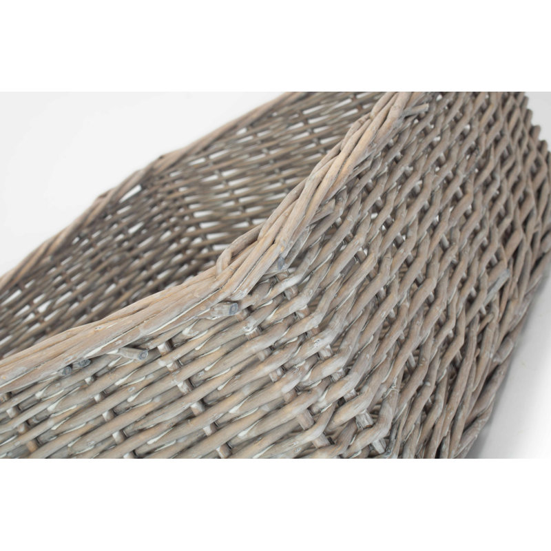 Lily Manor Wicker Storage Tray Basket, 14cm H x 30cm W x 14cm D