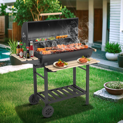 iyofe 30" Commercial-Grade Charcoal Grill with Adjustable Vents, Foldable Tray & Detachable Ash Pan – Stainless Steel Build for Even Heat & Easy Cleaning