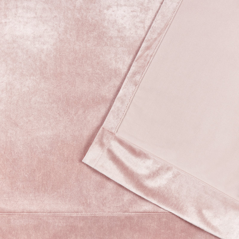 Tremblay Velvet Room Darkening Curtain Pair, Blush, 52" W x 63" L