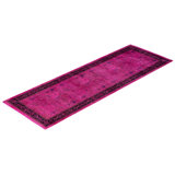 Overdyed Hand-Knotted Wool Modern-Contemporary Pink Runner 2' 6" x 7' 5"