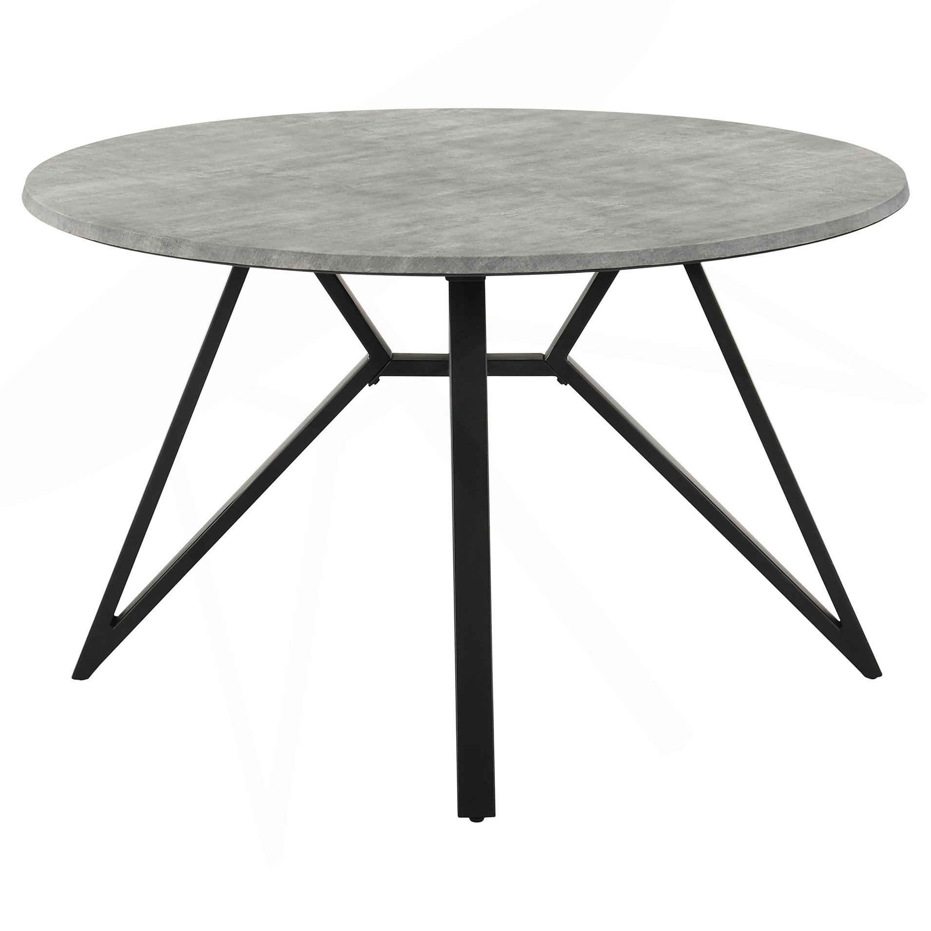 Ivy Bronx Royceton Concrete And Black Round Wood Top Dining Table | Wayfair