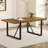 Rustic Industrial Rectangular Wood Dining Table-121106055-121106054
