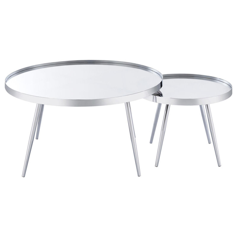 Westerham Glass Top Nesting Coffee Table, Chrome