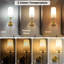 Battery Operated Wall Sconce, Rechargeable Wall Sconce With Remote, Dimmable Wireless Wall Sconces Set Of Two, White Fabric Wall Lamp With Bulbs, No Wiring Gold Wall Light For Bedroom