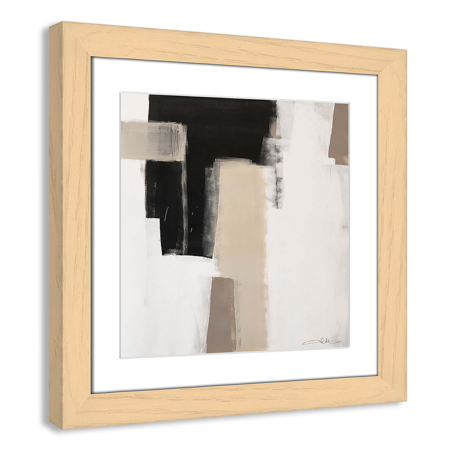 Earth Scapes I Print, 18.5" H x 18.5" W x 1.25" D, Natural Cube Framed