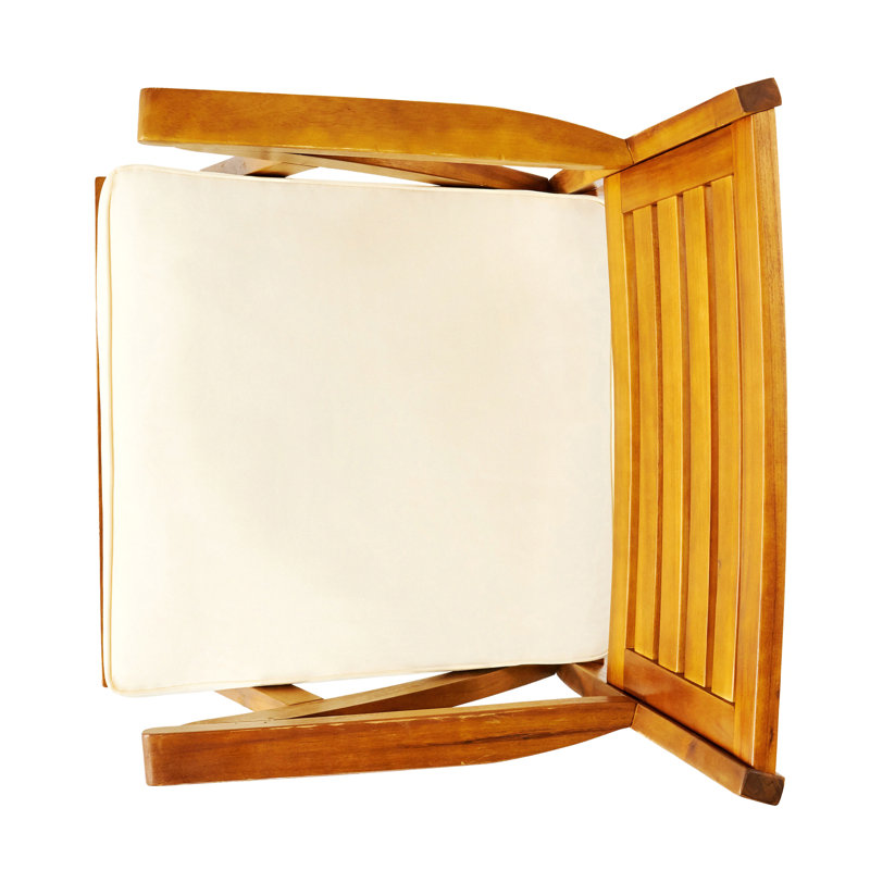 Chaise de salle à manger d'extérieur en bois avec coussins Hermosa KD (ensemble de 2)