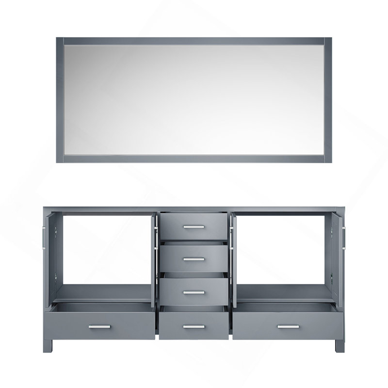 Meuble-lavabo double gris foncé de 72 po X P 22 po D et 28 po Miroir