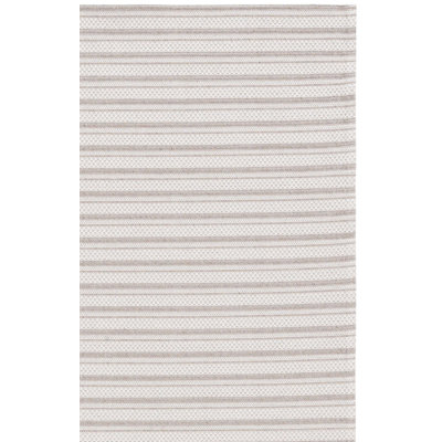 Martha Stewart Cotton Striped Rug in Taupe/Cream