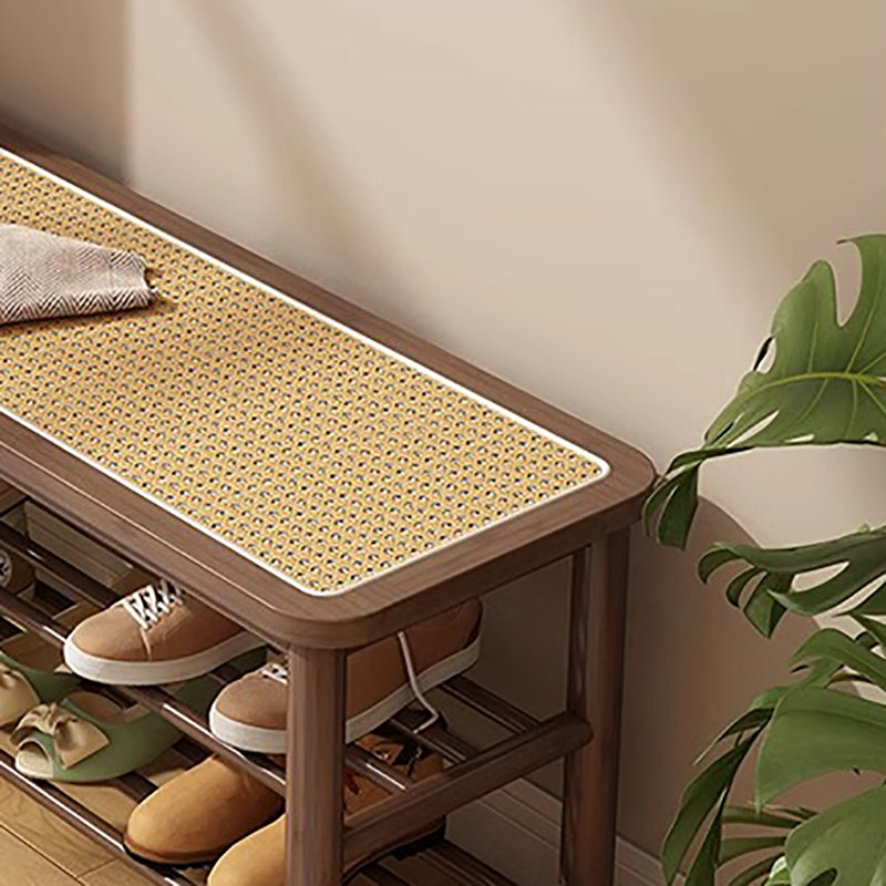 Banc de rangement pour chaussures 31,5 po, Noyer clair
