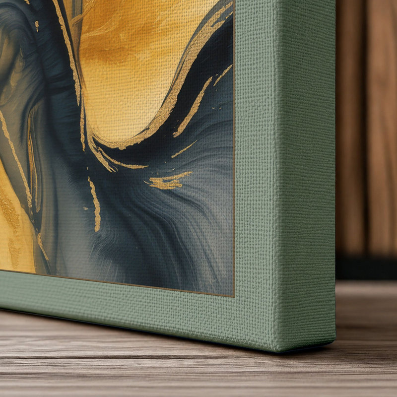 Flowing Forms Japandi - Wrapped Canvas, 24x16 - 61.0 x 40.6 cm, Sage Border
