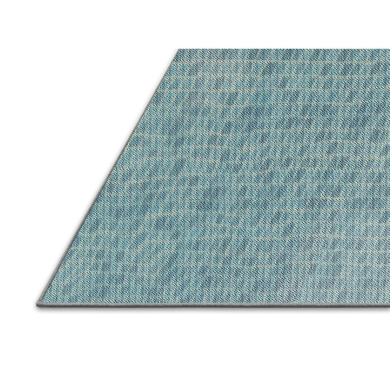 Tapis bleu/brun à motifs, Rectangle 5 pi x 7 pi