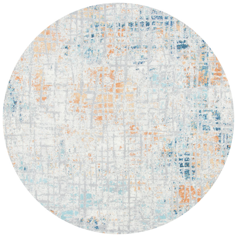 Tapis abstrait Aria Performance, Rond 6 pi 7 po