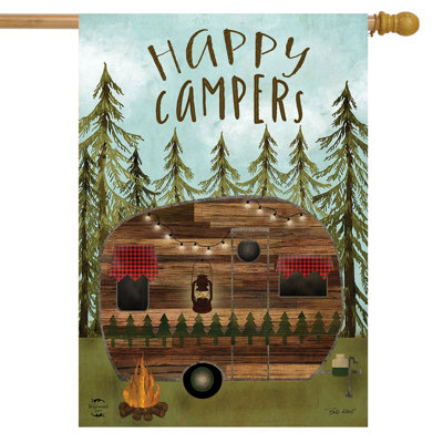 Drapeau de la maison de camping «Happy»