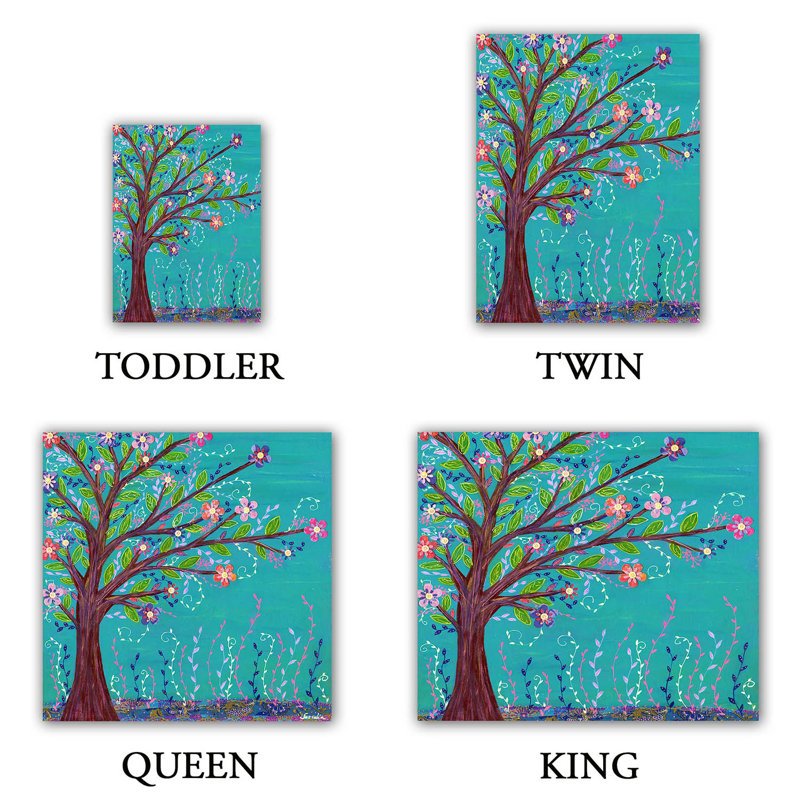 Ensemble de housse de couette happy tree, 1 housse simple + 1 taie standard