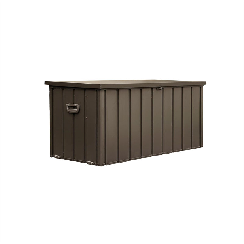 Coffre de terrasse en acier brun TONWIN, H 27,5 po x l 49 po x P 24,5 po