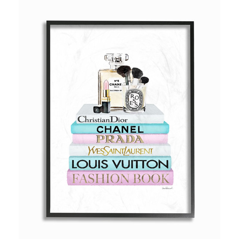 « styleing designer maquillage bookstack blue », impression, Giclée encadrée noir minuit, H 14 po x l 11 po x P 1,5 po