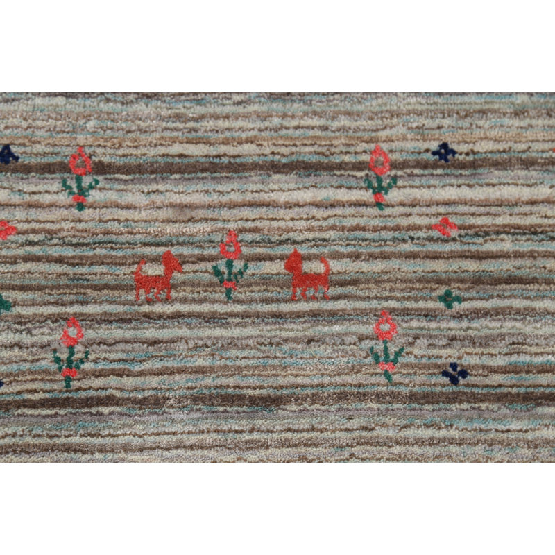 Tapis indien rayé Gabbeh 9