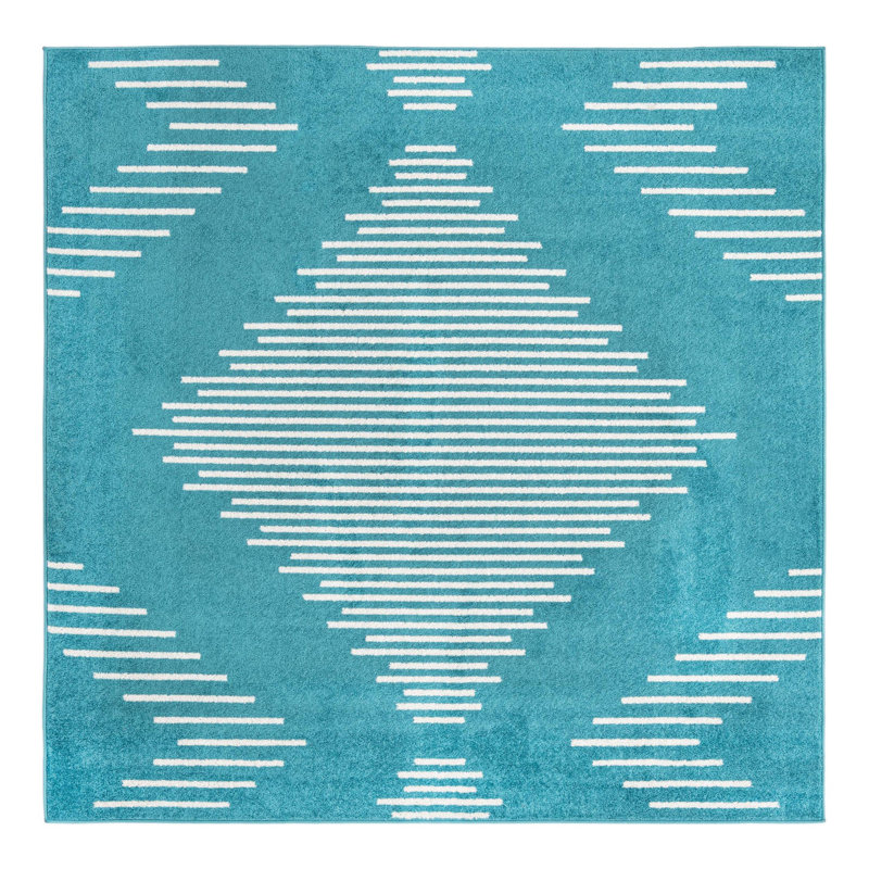 Chenille Geometric Indoor Rug, Square 7'1"