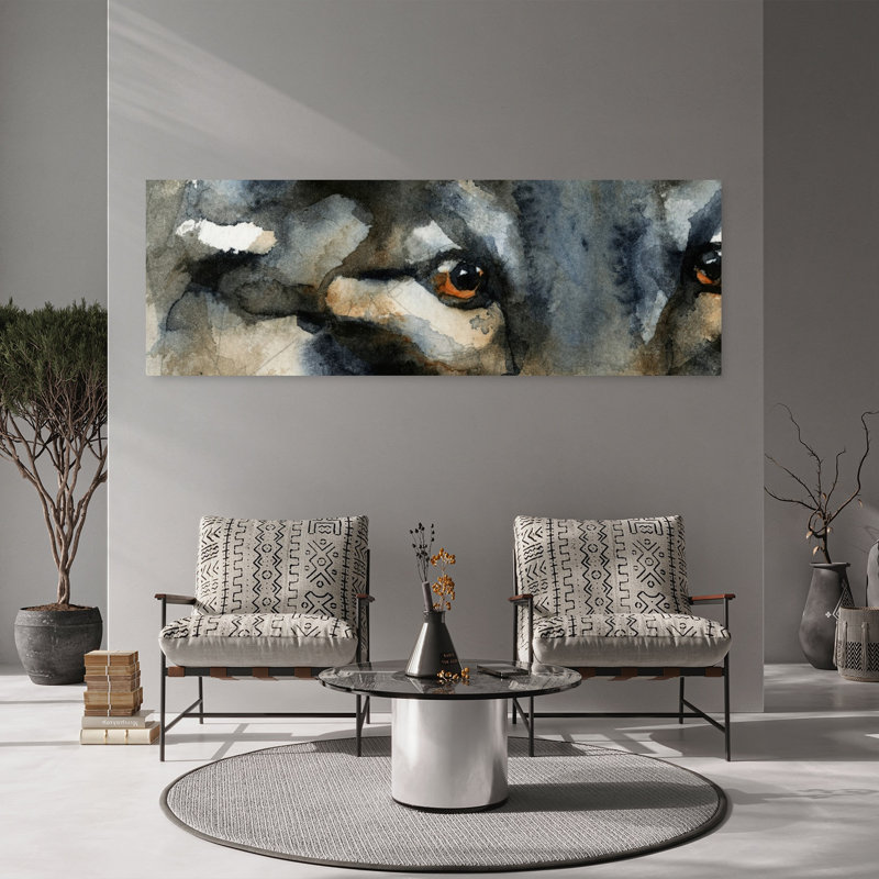 Art mural loup sauvage, H 60 po x l 20 po