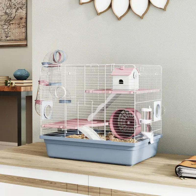 3-Tier Hamster Cage with Tunnels, Ramps & Complete Accessories