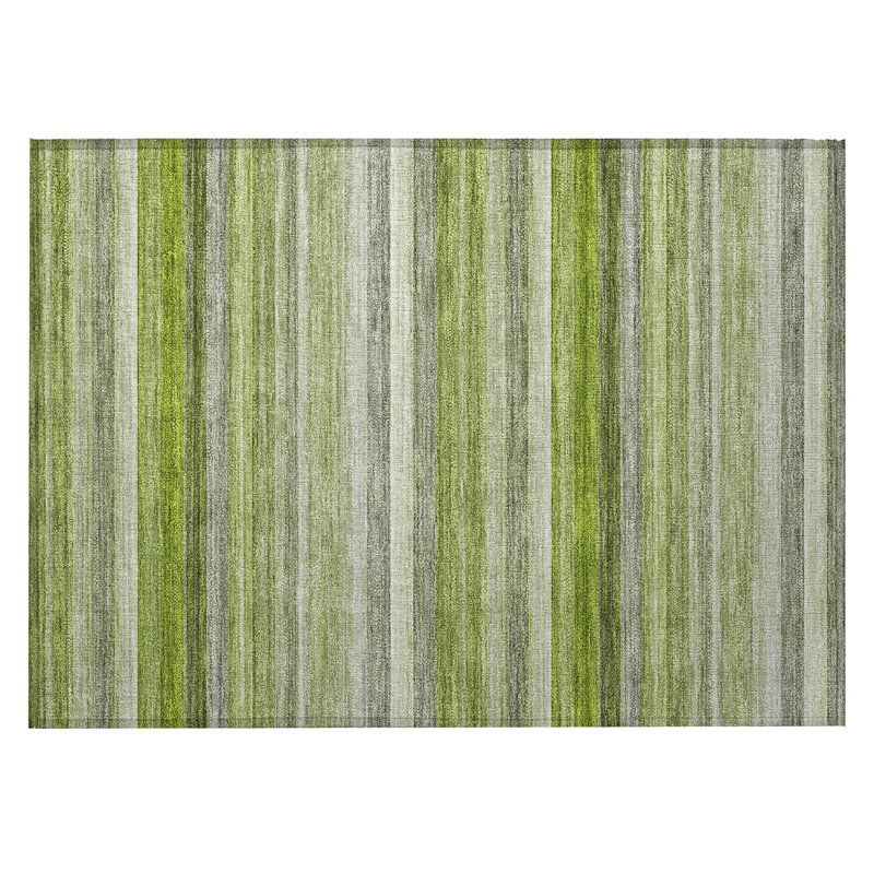 Tapis extérieur lavable rayé antidérapant 2 pi x 3 pi vert fougère