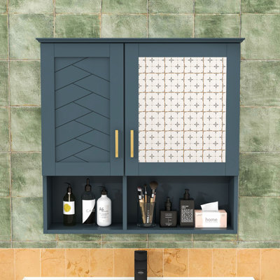 Armoire de salle de bain 2 en 1 avec tablettes réglables et portes à fermeture douce