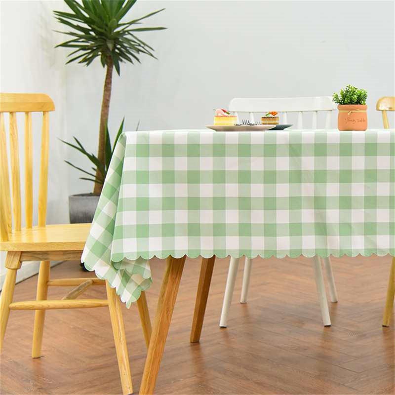 Checkered Polyester Tablecloth, Waterproof & Wrinkle-Free Rectangle Table Cover, 72" L x 60" W