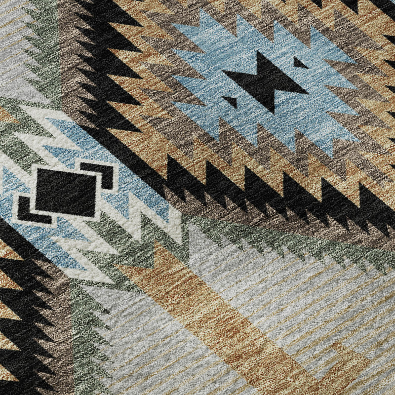 Tapis de qualité supérieure lavable à la machine Villers Lodge, Noir, Rond 8 pi