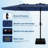 15FT Rectangular Patio Umbrella with Solar Lights & Base Included-1219253964