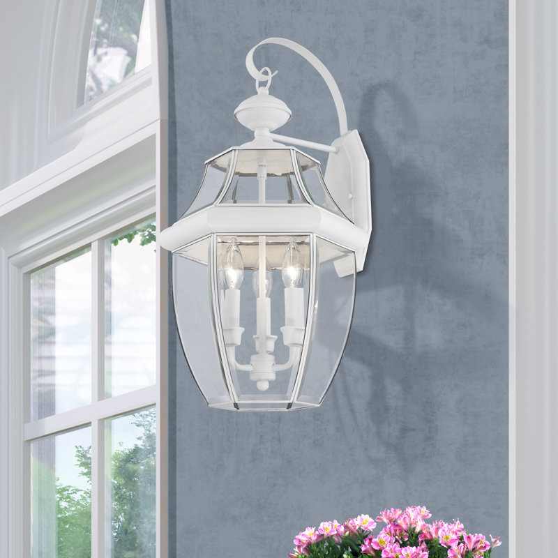 Lanterne murale d'extérieur Alexavier, H 22,5 po x l 12,5 po x P 12,5 po, Blanc