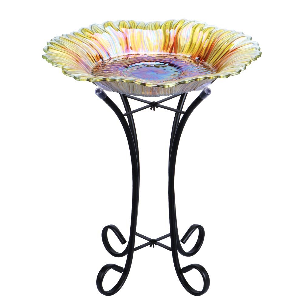 Bungalow Rose Wheelock Glass Mosaic Birdbath & Reviews | Wayfair