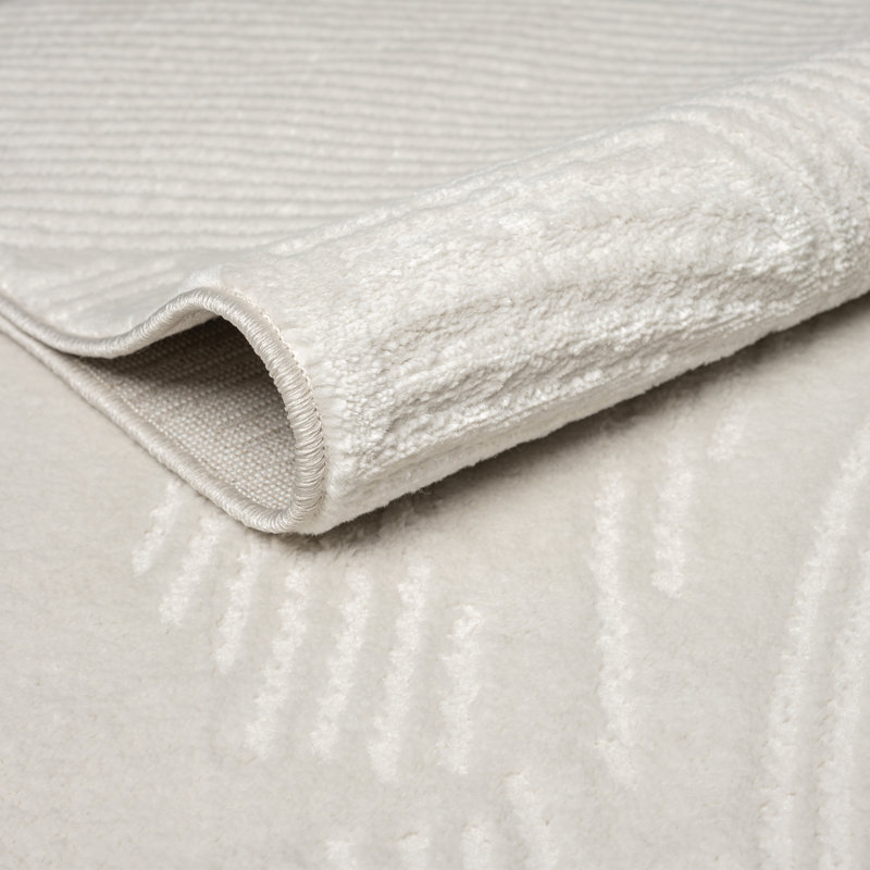 Abani Oltmann Oltmann120A Neutral Brush Stroke Sandbrush Design Cream Area Rug, Rectangle 4' x 6'
