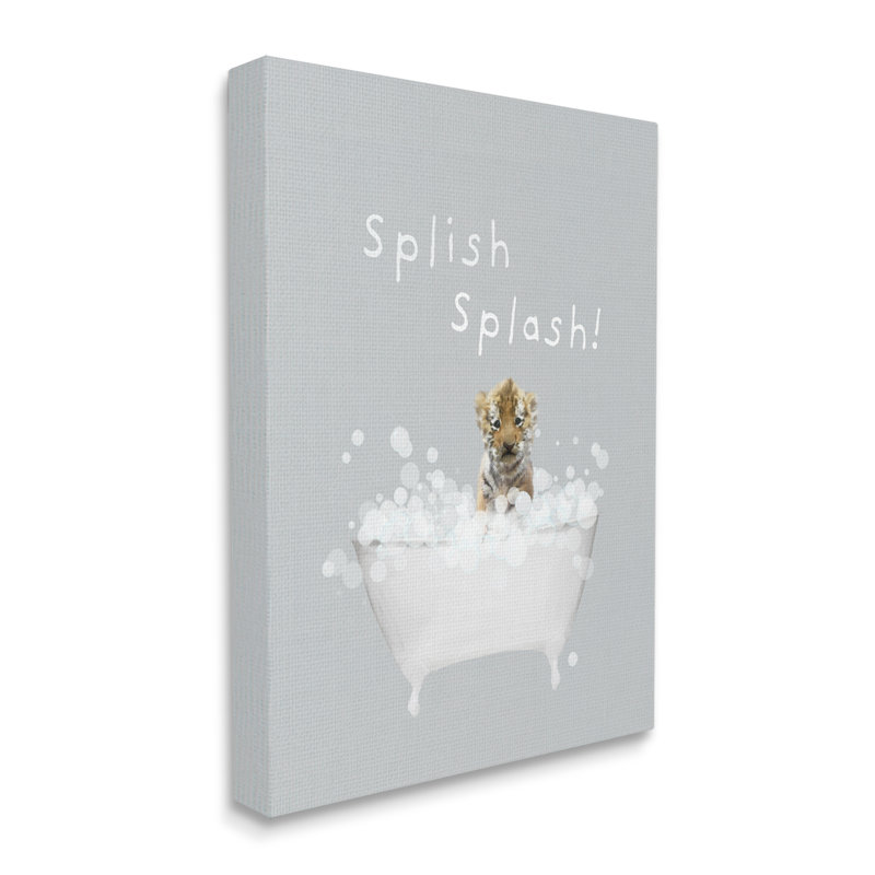 «Splish Splash Baby Tiger» par Leah Straatsma, H 40 po x l 30 po x P 1,5 po